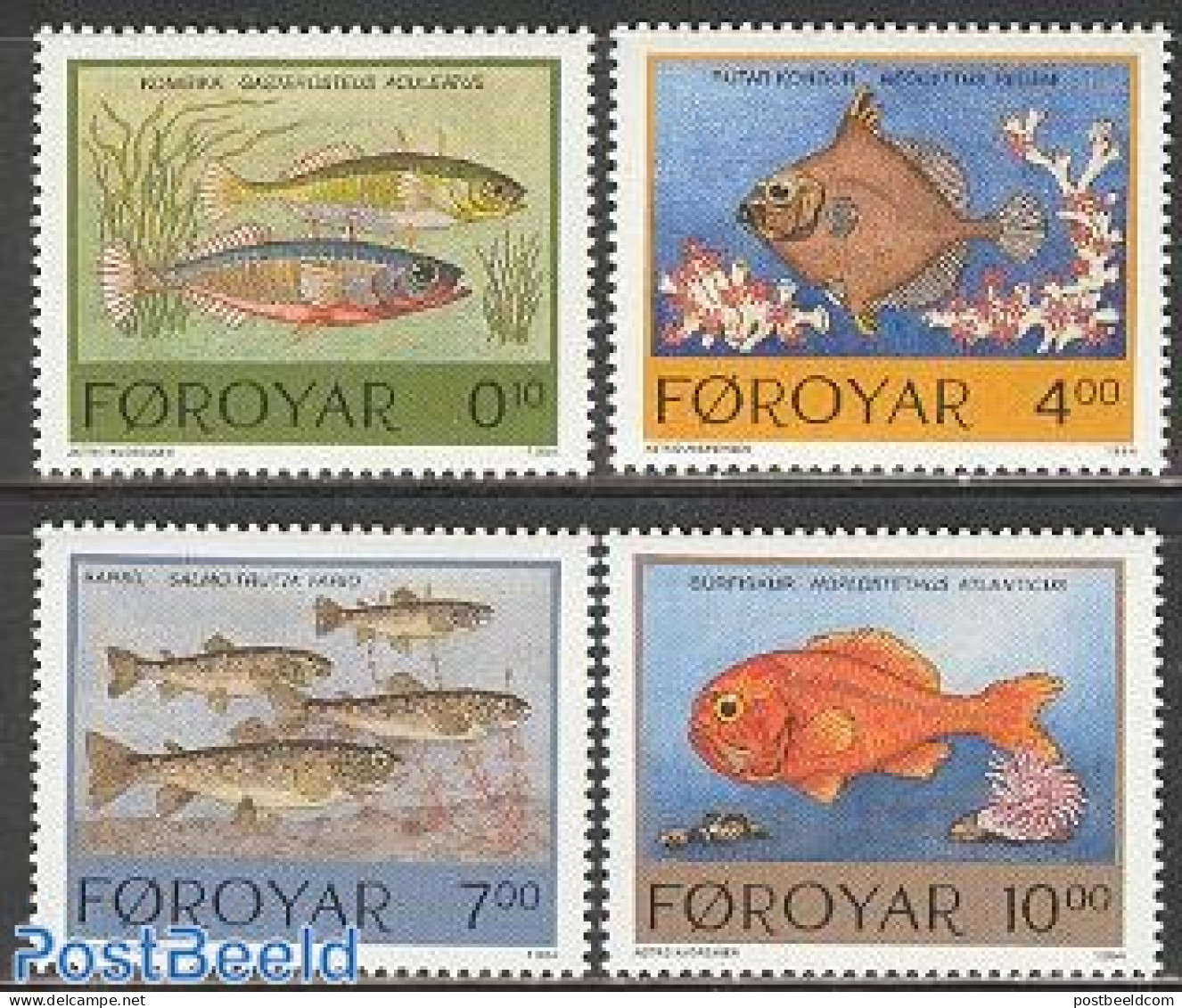 Faroe Islands 1994 Fish 4v, Mint NH, Nature - Fish - Fishes