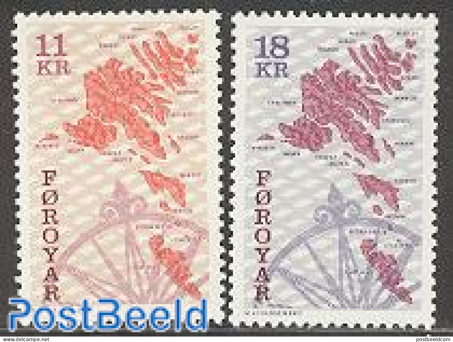 Faroe Islands 1997 Definitives, Maps 2v, Mint NH, Various - Maps - Geography