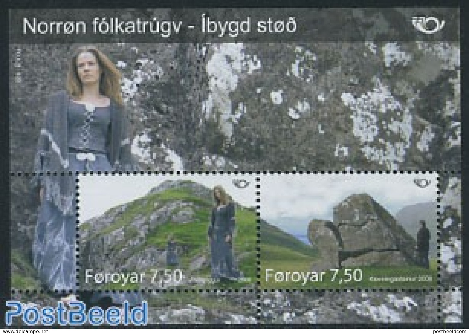 Faroe Islands 2008 Nordic, Mythology S/s, Mint NH, History - Europa Hang-on Issues - Art - Fairytales - Idées Européennes