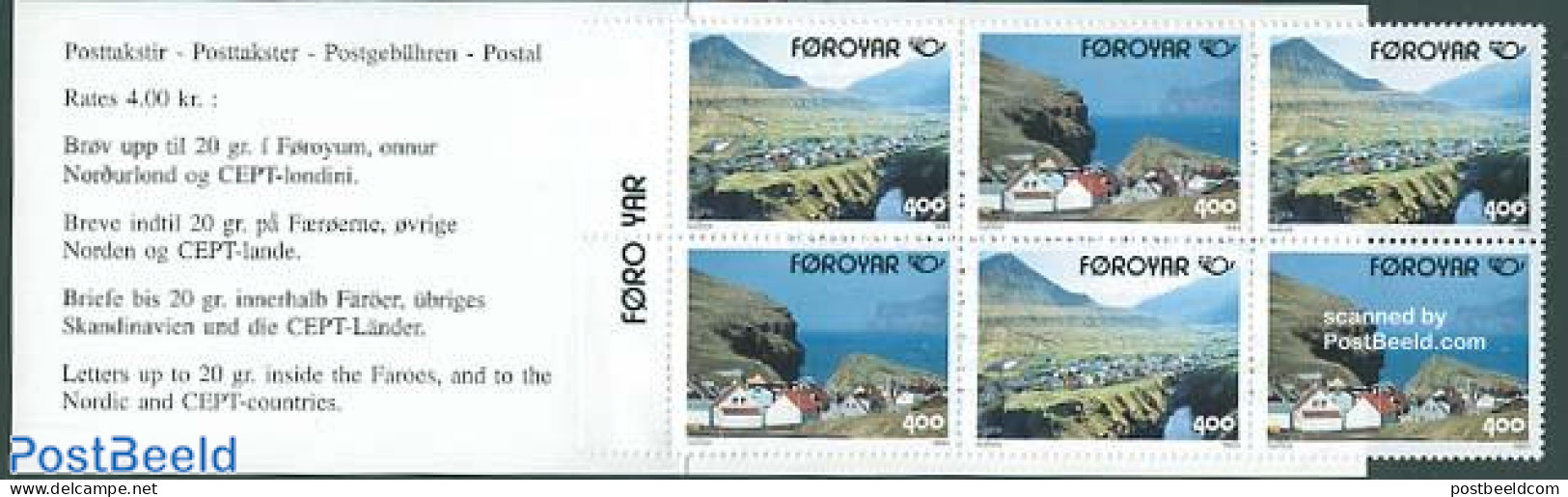 Faroe Islands 1993 Norden Booklet, Mint NH, History - Various - Europa Hang-on Issues - Stamp Booklets - Tourism - Idées Européennes