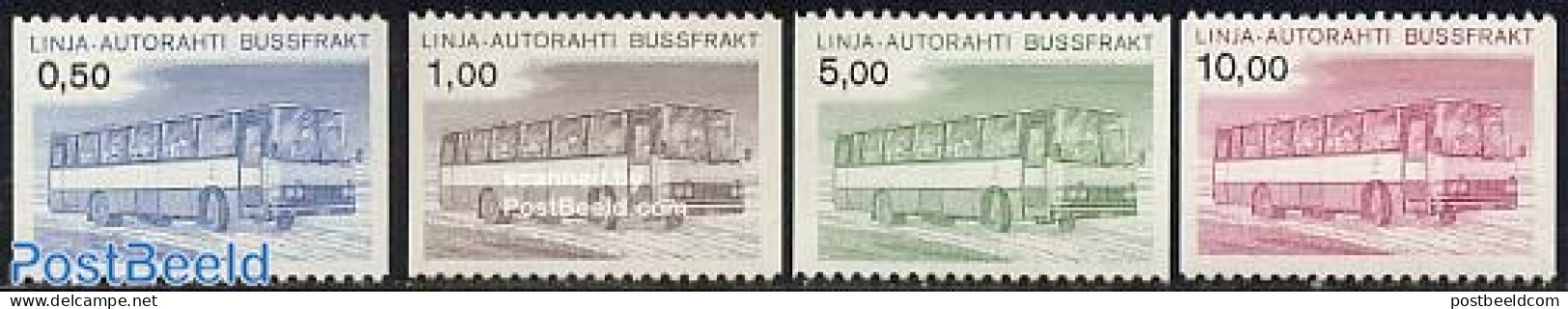 Finland 1981 Bus Parcel Stamps 4v, Mint NH, Transport - Automobiles - Unused Stamps