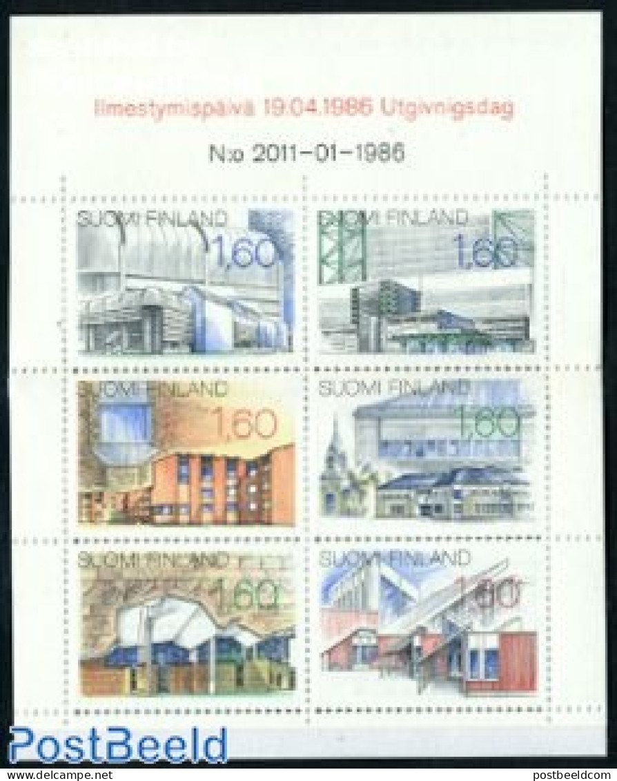 Finland 1986 Architecture 6v In Booklet, Mint NH, Stamp Booklets - Art - Modern Architecture - Ongebruikt