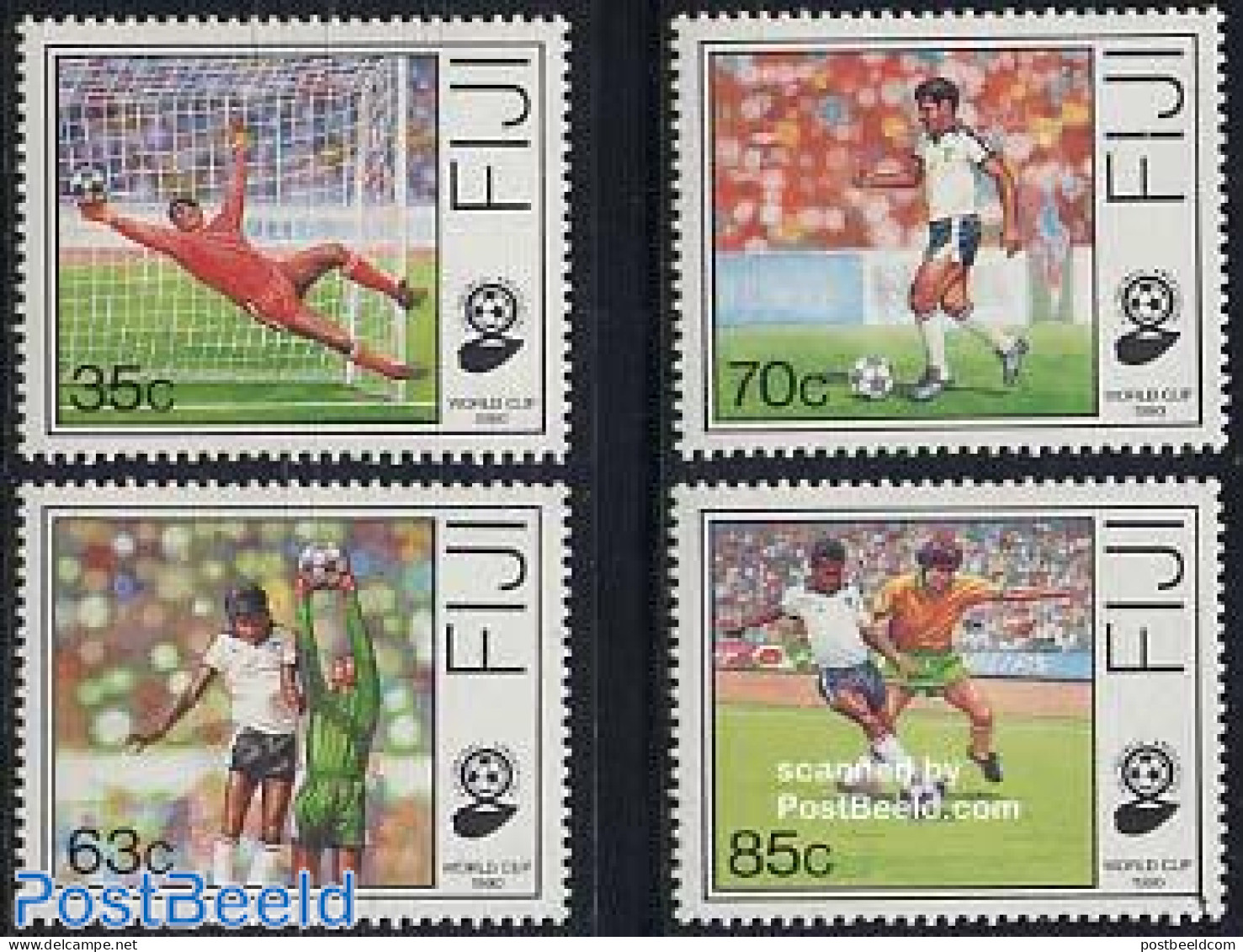 Fiji 1989 World Cup Football Italy 4v, Mint NH, Sport - Football - Other & Unclassified