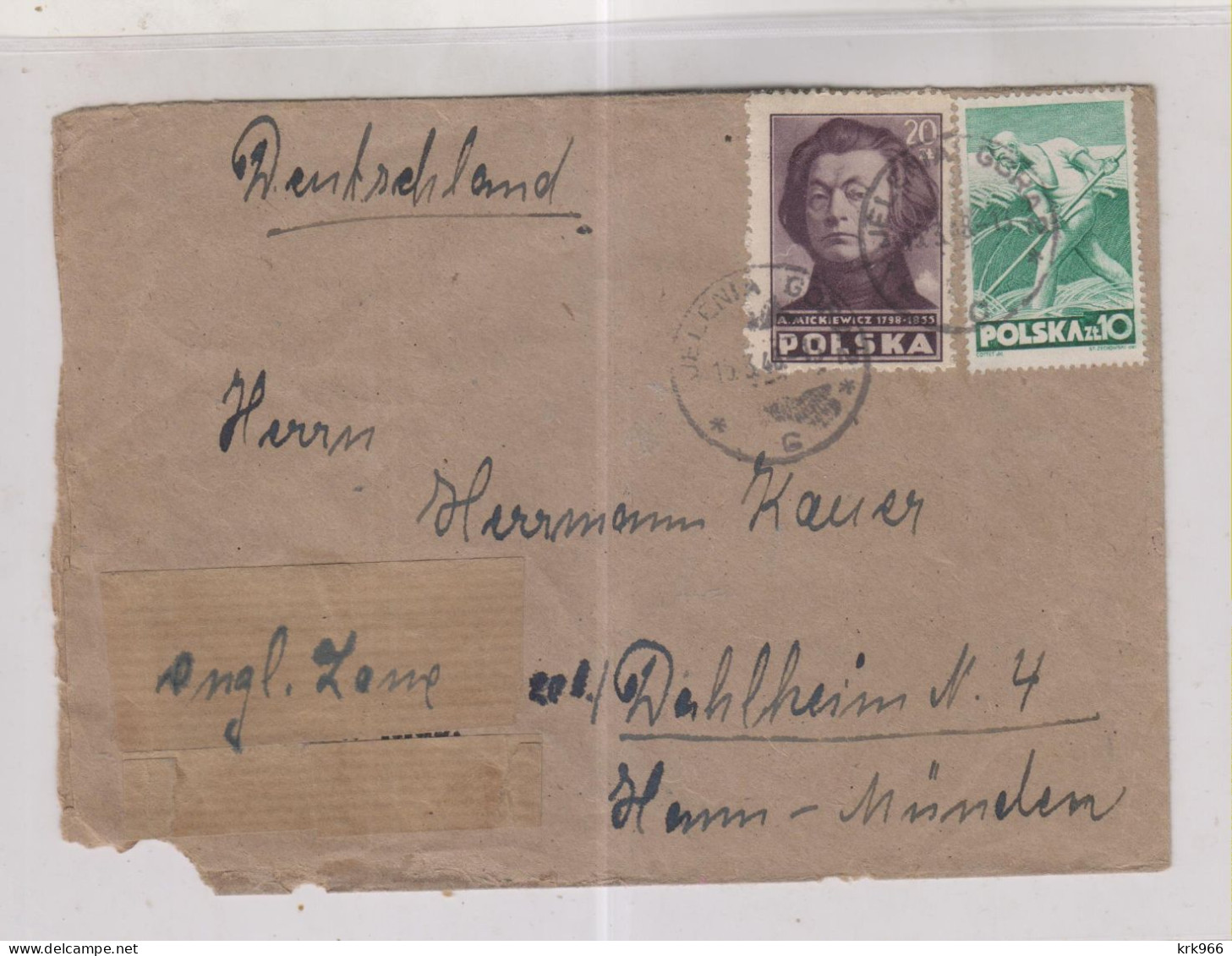POLAND 1948 JELENIA GORA Cover To Germany - Lettres & Documents
