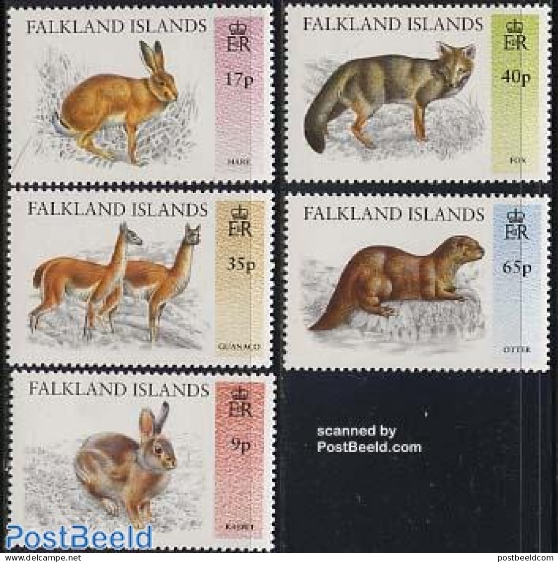 Falkland Islands 1995 Import Animals 5v, Mint NH, Nature - Animals (others & Mixed) - Rabbits / Hares - Autres & Non Classés