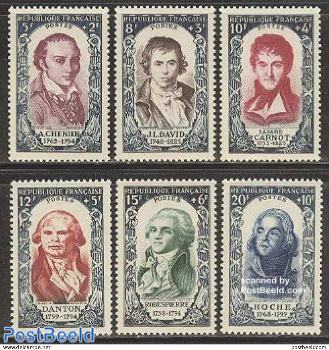 France 1950 Famous Persons 6v, Mint NH, History - Politicians - Art - Authors - Self Portraits - Ungebraucht