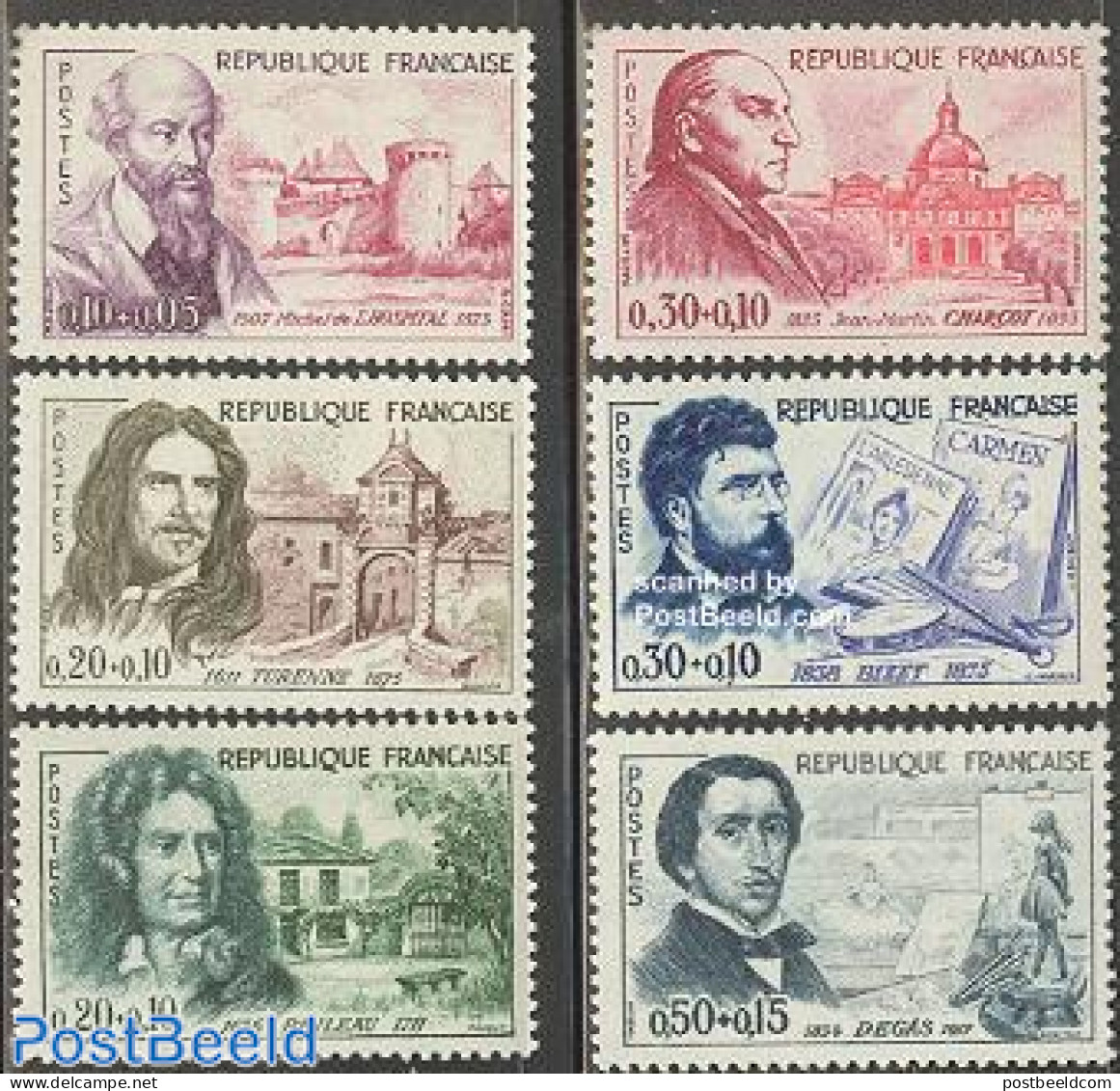 France 1960 Famous Persons 6v, Mint NH, Health - Performance Art - Health - Dance & Ballet - Music - Art - Authors - E.. - Neufs