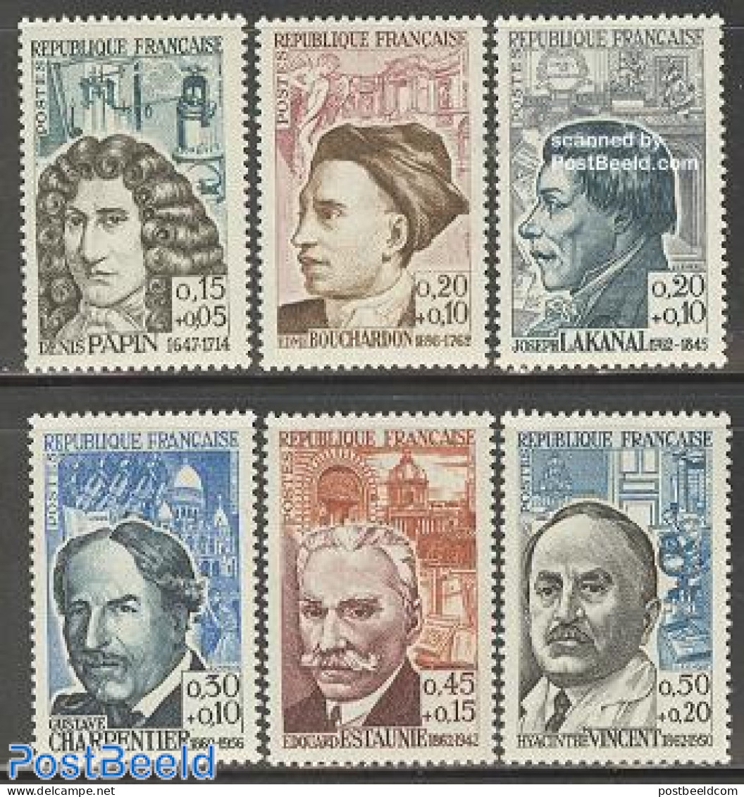 France 1962 Famous Persons 6v, Mint NH, Health - Performance Art - Science - Health - Music - Education - Physicians -.. - Neufs