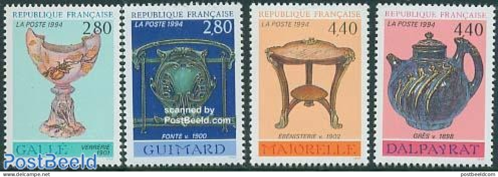 France 1994 Art Objects 4v, Mint NH, Art - Art & Antique Objects - Ceramics - Unused Stamps
