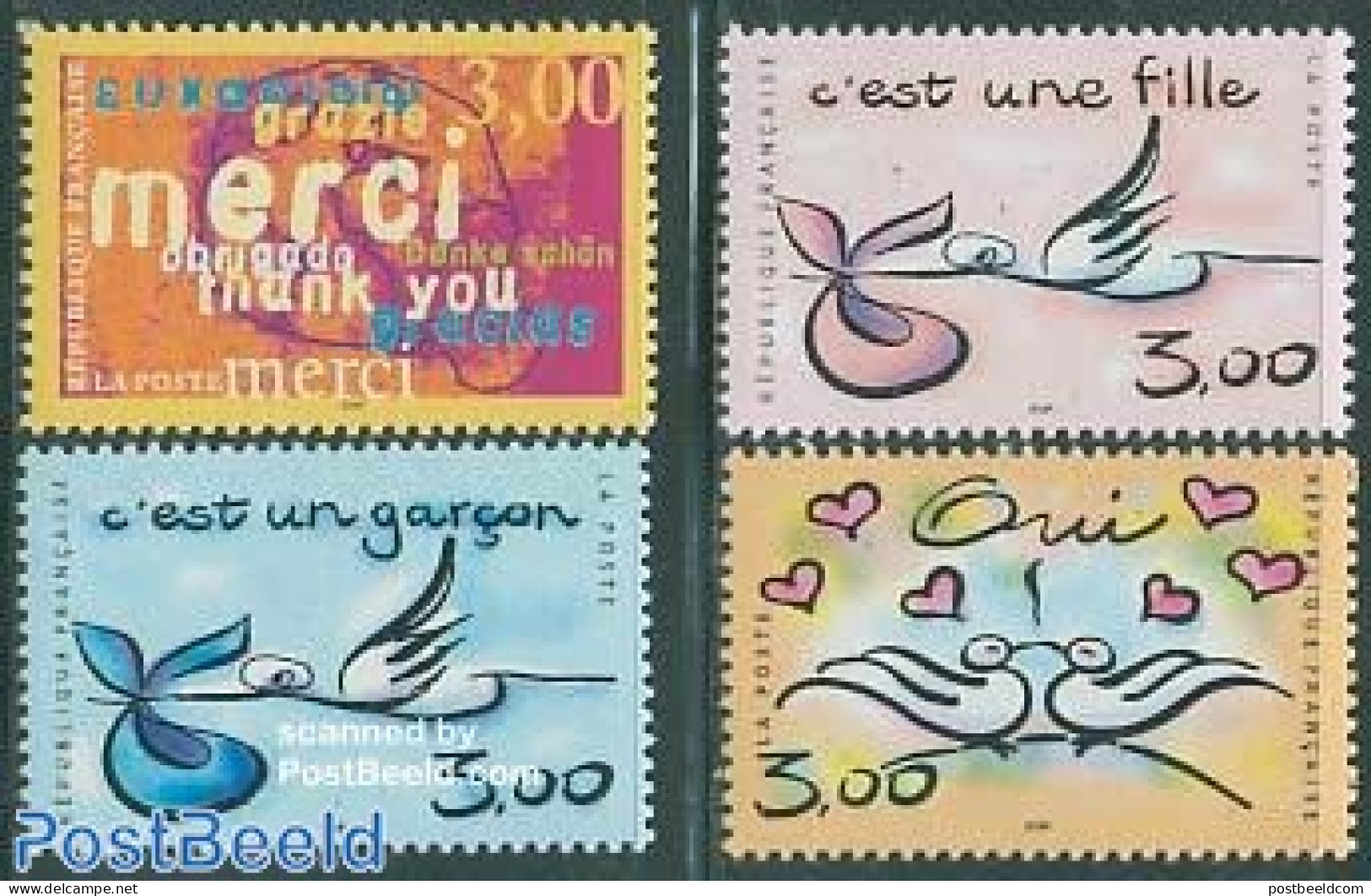 France 1999 Greeting Stamps 4v, Mint NH, Various - Greetings & Wishing Stamps - Unused Stamps