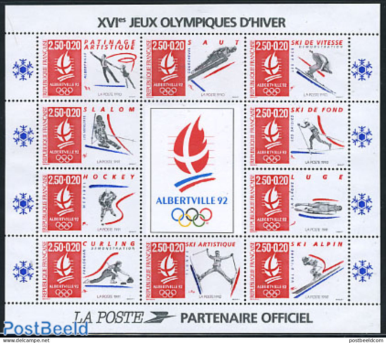France 1992 Olympic Winter Games S/s, Mint NH, Sport - Olympic Winter Games - Skiing - Unused Stamps