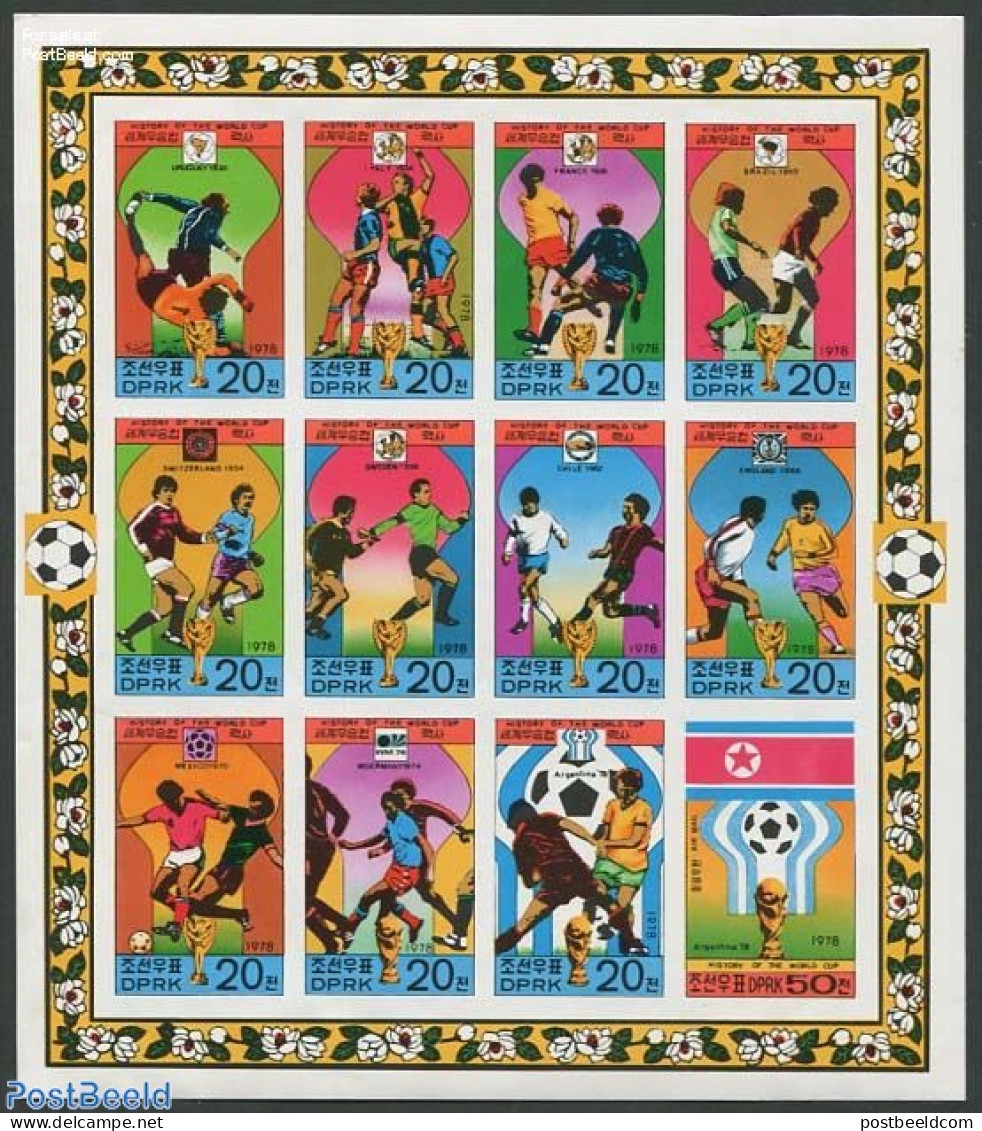 Korea, North 1978 World Cup Football 12v M/s, Mint NH, Sport - Football - Korea (Nord-)