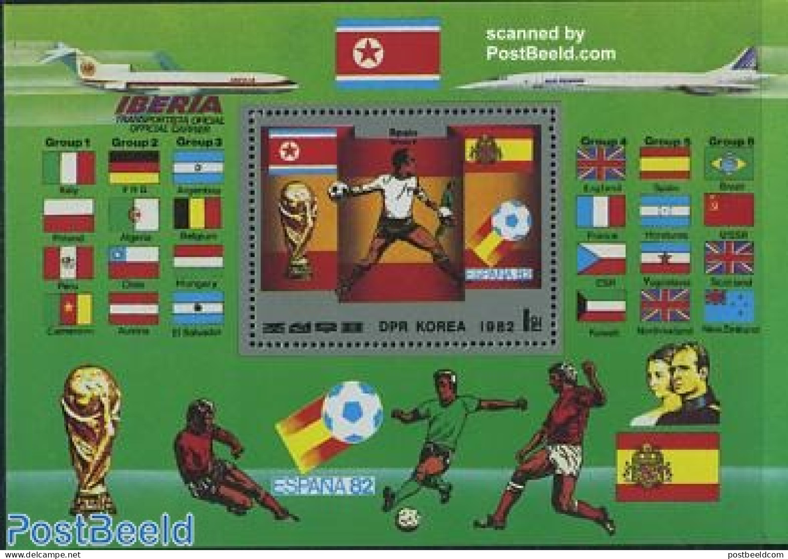 Korea, North 1982 World Cup Football S/s, Mint NH, History - Sport - Flags - Football - Korea (Nord-)