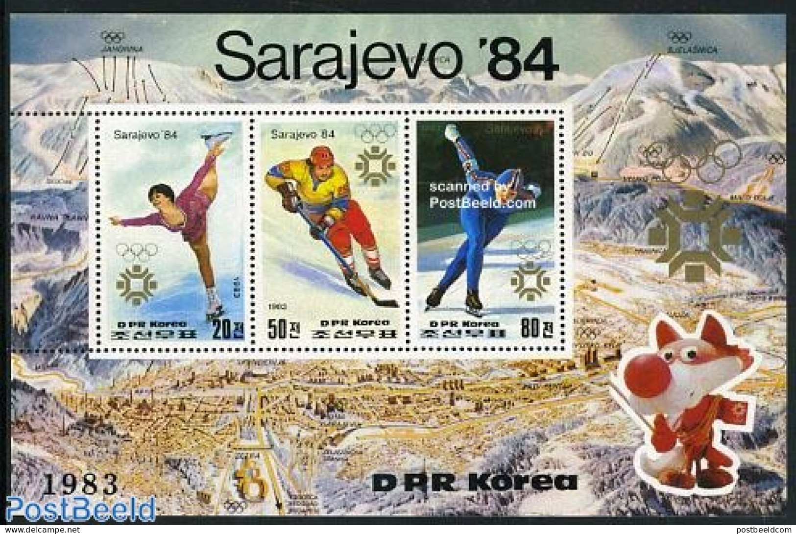 Korea, North 1983 Olympic Winter Games 3v M/s, Mint NH, Sport - Ice Hockey - Olympic Winter Games - Skating - Hockey (sur Glace)