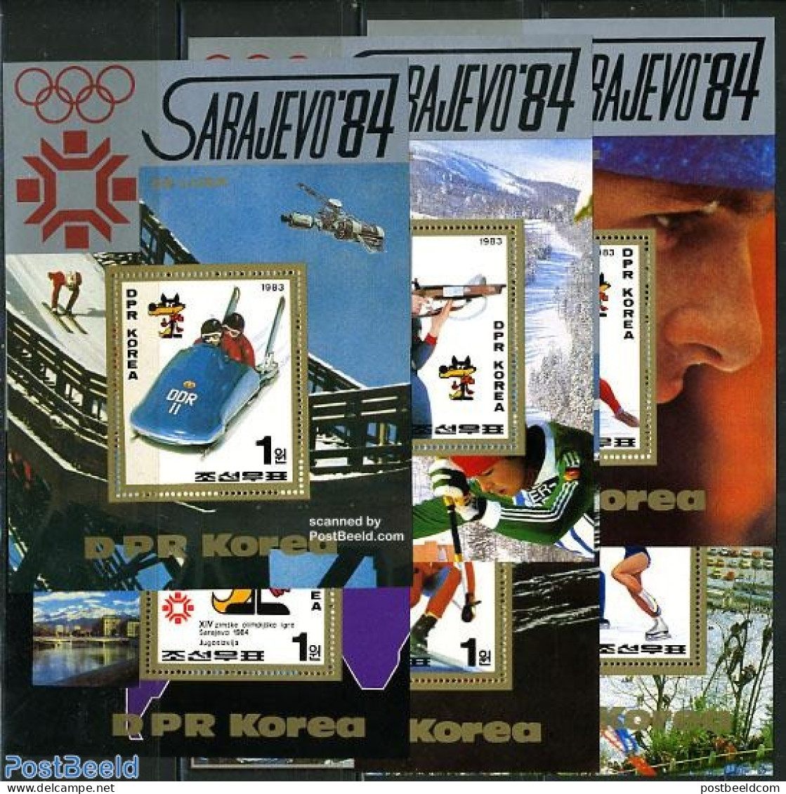 Korea, North 1983 Olympic Winter Games Sarajevo 6 S/s, Mint NH, Sport - (Bob) Sleigh Sports - Olympic Winter Games - S.. - Inverno
