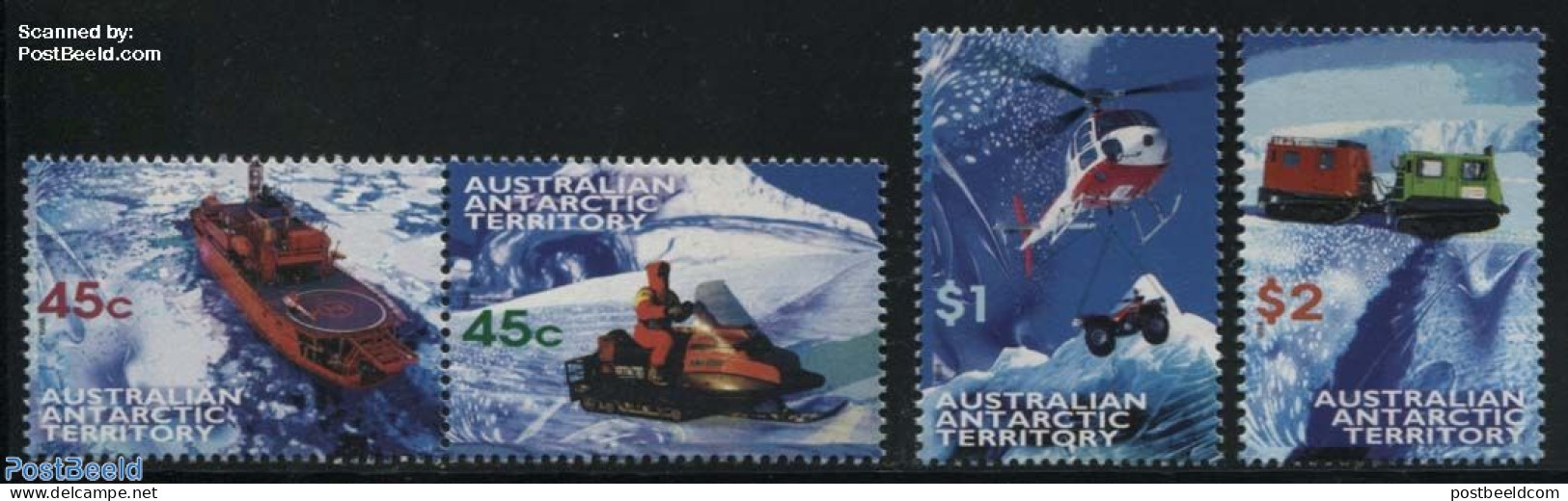 Australian Antarctic Territory 1998 Transport 4v (2v+[:]), Mint NH, Science - Transport - The Arctic & Antarctica - He.. - Helicopters