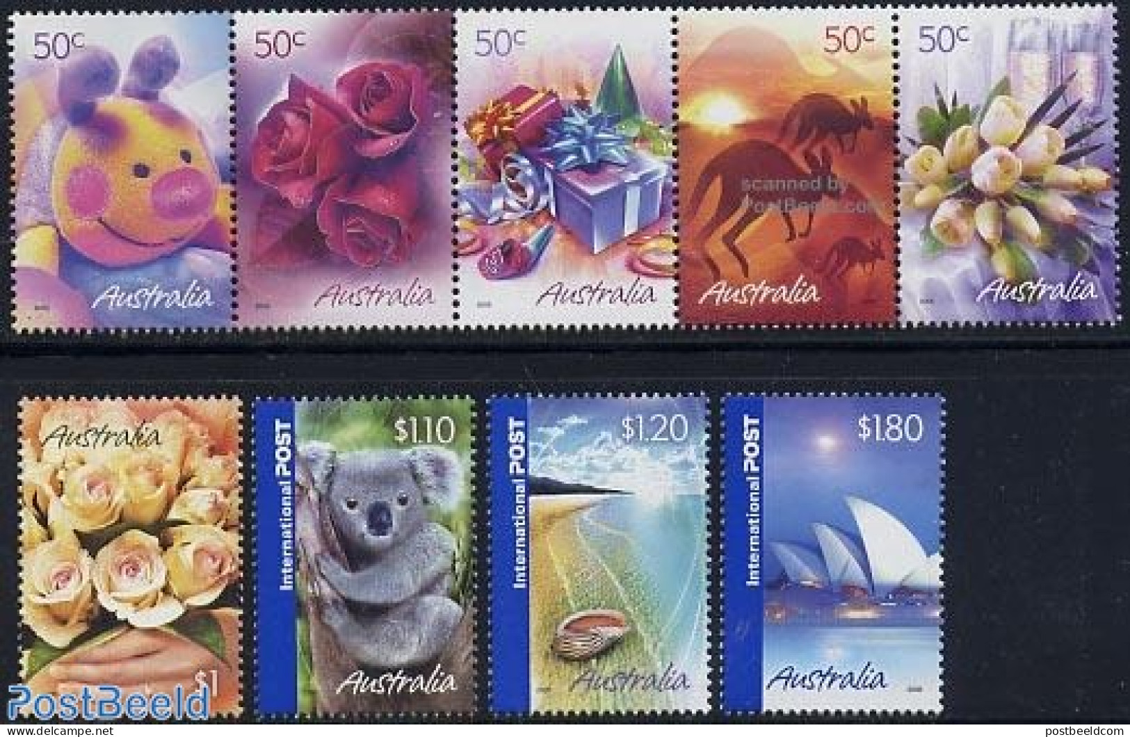 Australia 2005 Greeting Stamps 9v (4v+[::::]), Mint NH, Nature - Various - Animals (others & Mixed) - Flowers & Plants.. - Ongebruikt