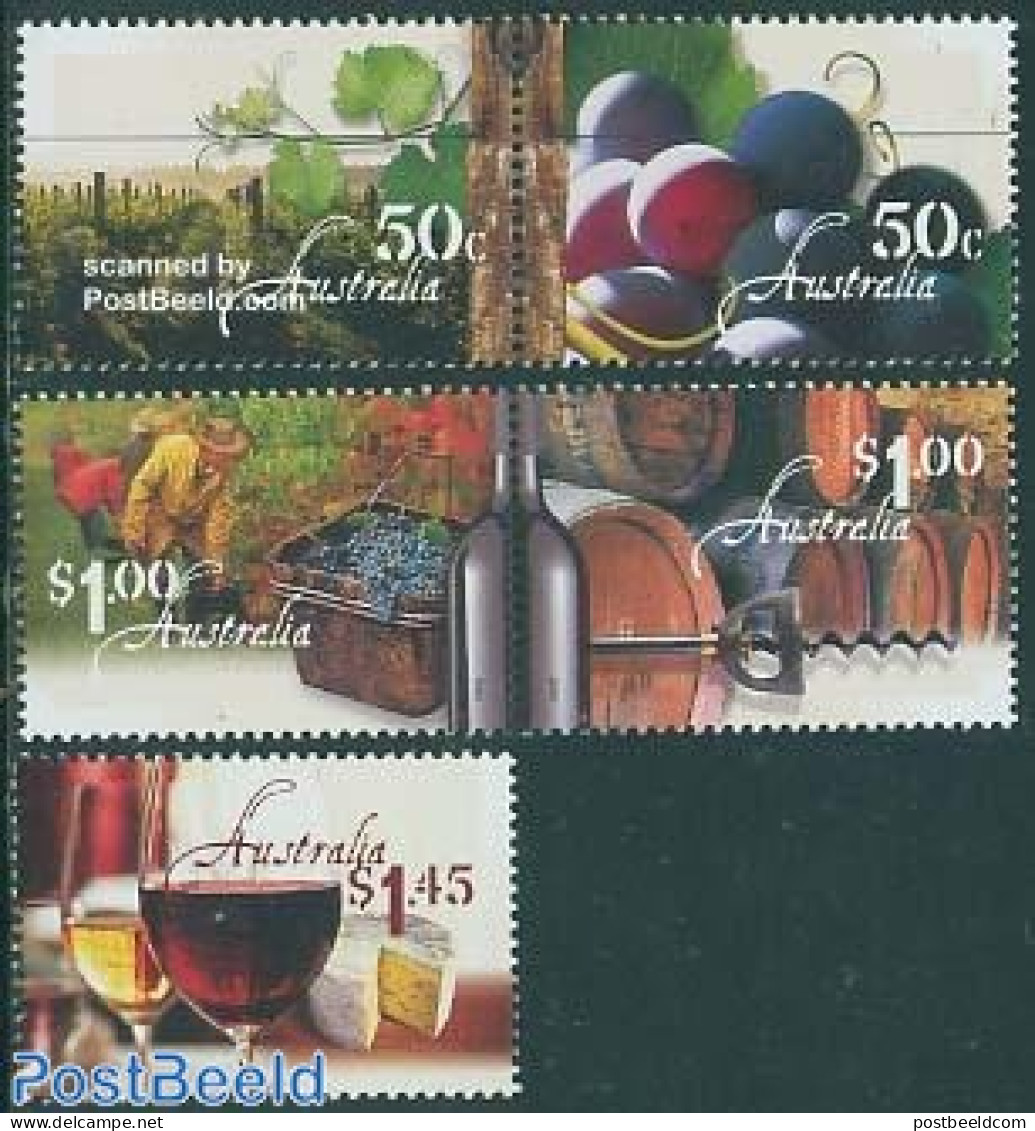 Australia 2005 Wine 5v (1v+2x[:]), Mint NH, Nature - Fruit - Wine & Winery - Nuevos