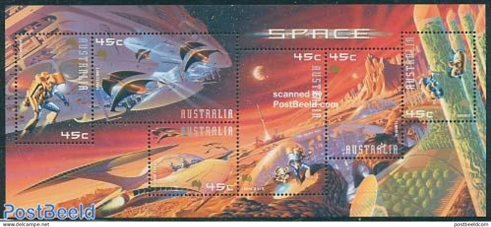Australia 2000 Mars S/s, Mint NH, Transport - Space Exploration - Art - Science Fiction - Unused Stamps