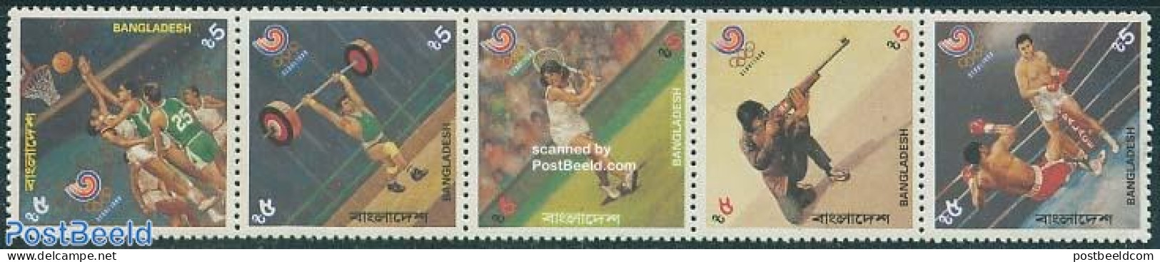 Bangladesh 1988 Olympic Games 5v [::::], Mint NH, Sport - Basketball - Boxing - Olympic Games - Shooting Sports - Spor.. - Basket-ball