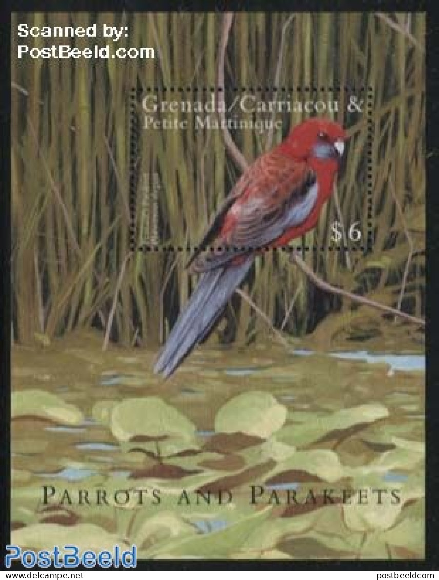 Grenada Grenadines 2000 Birds S/s, Platycercus Elegans, Mint NH, Nature - Birds - Grenada (1974-...)