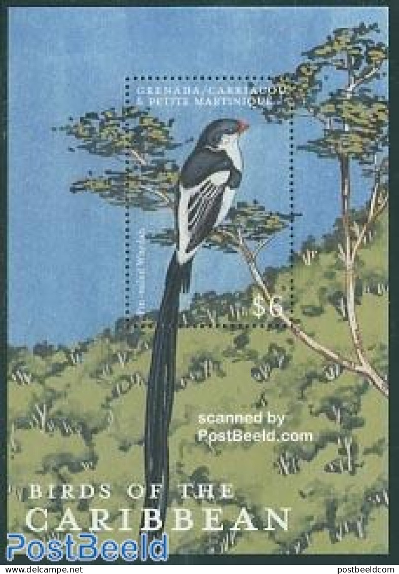 Grenada Grenadines 2000 Birds S/s, Pin-tailed Whydah, Mint NH, Nature - Birds - Grenada (1974-...)