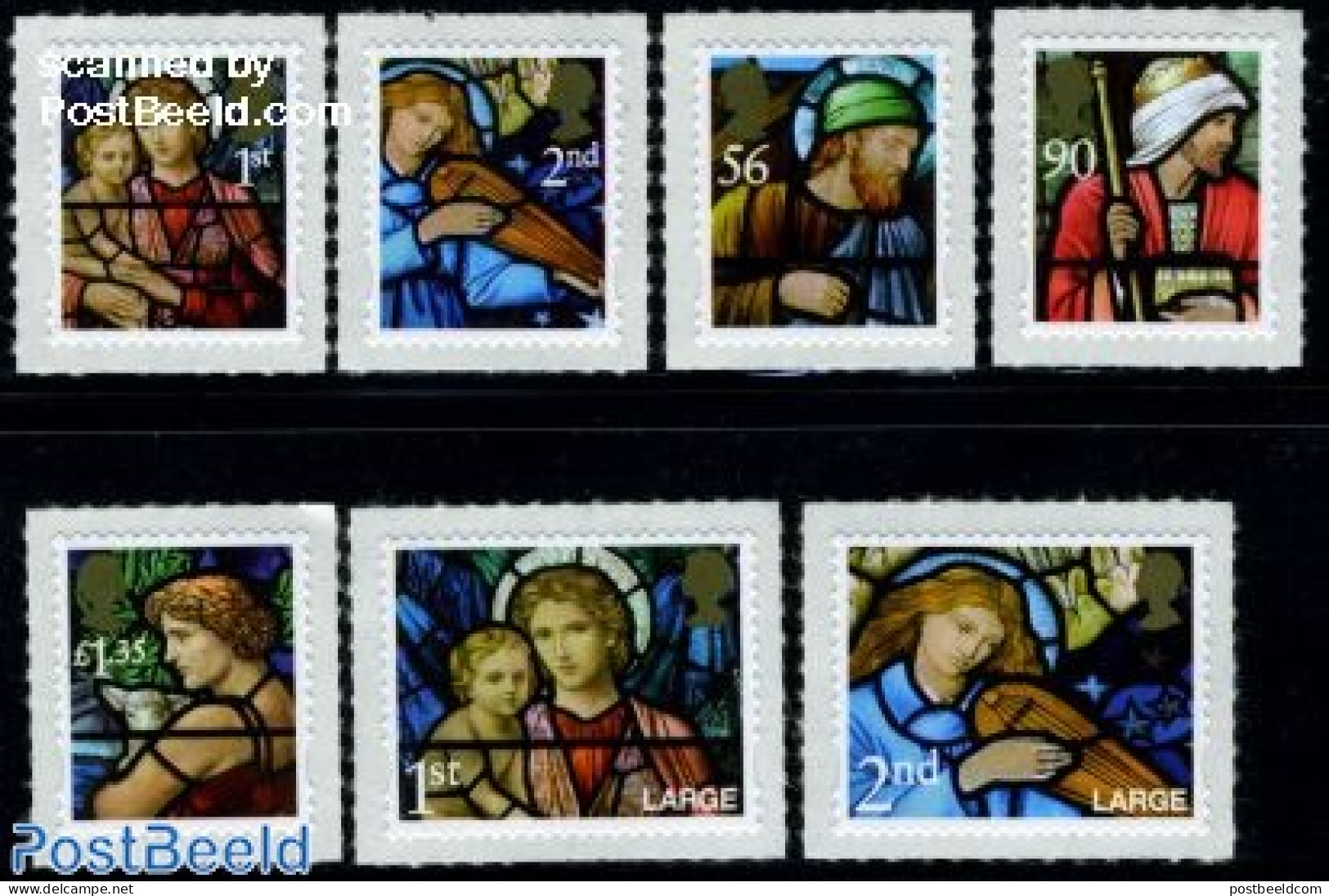 Great Britain 2009 Christmas 7v S-a, Mint NH, Religion - Christmas - Art - Stained Glass And Windows - Neufs