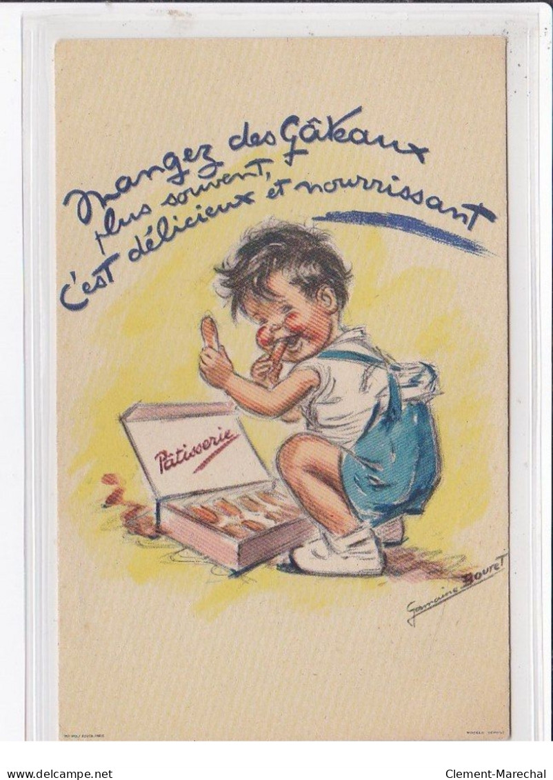 BOURET Germaine : Publicité Pour La Patisserie - Gateaux - Très Bon état - Bouret, Germaine