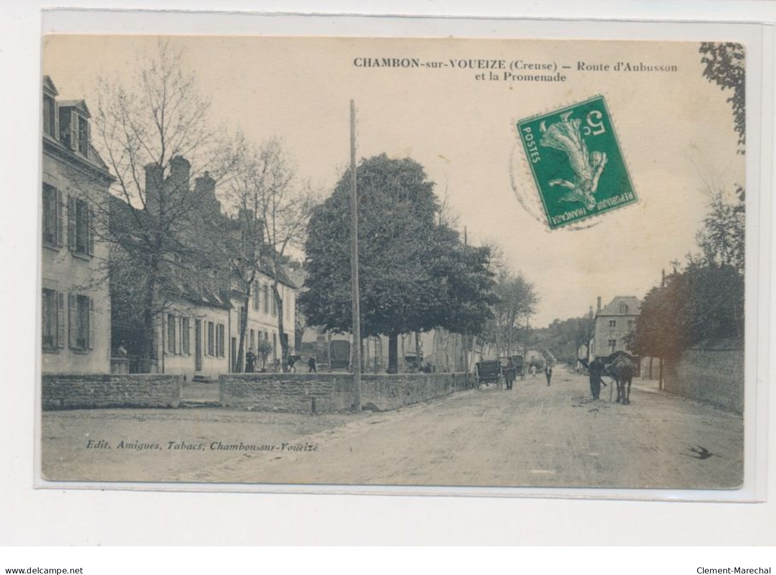 CHAMBON SUR VOUEIZE - Route D'Aubusson Et La Promenade - état - Chambon Sur Voueize