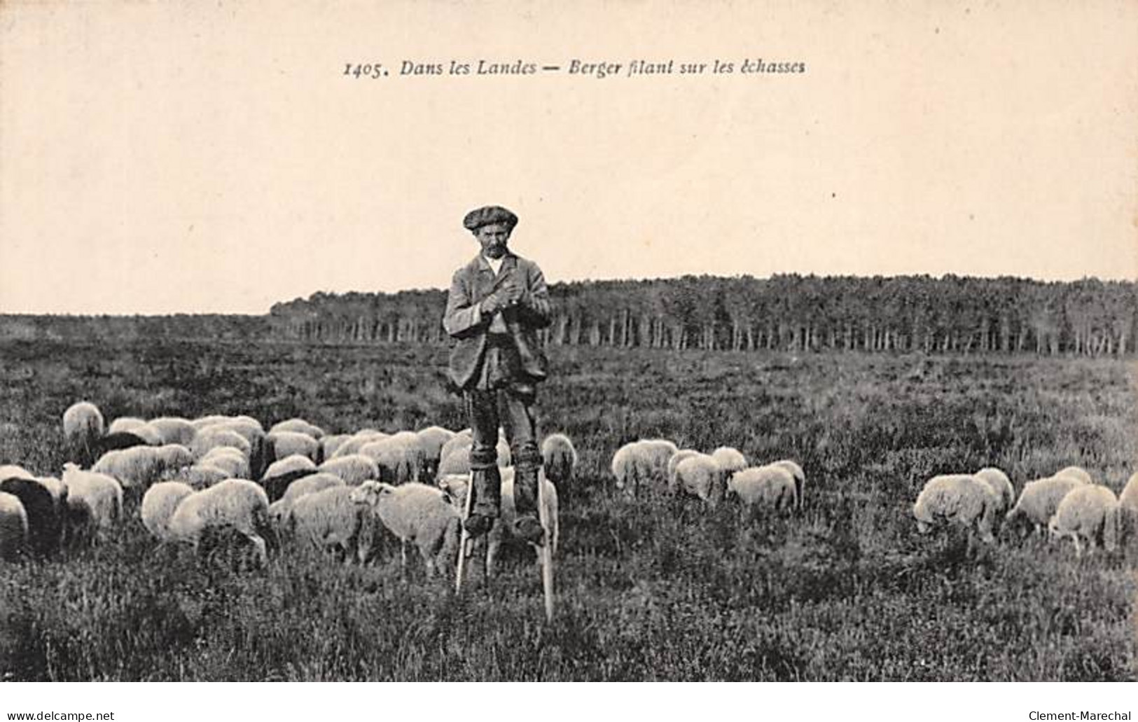 Dans Les Landes - Berger Filant Sur Les Echasses - Très Bon état - Sonstige & Ohne Zuordnung