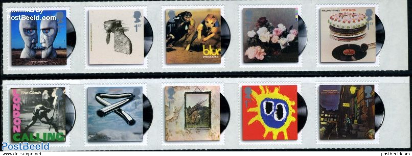 Great Britain 2010 Classic Album Covers 10v S-a, Mint NH, Nature - Performance Art - Dogs - Music - Popular Music - Ar.. - Ongebruikt