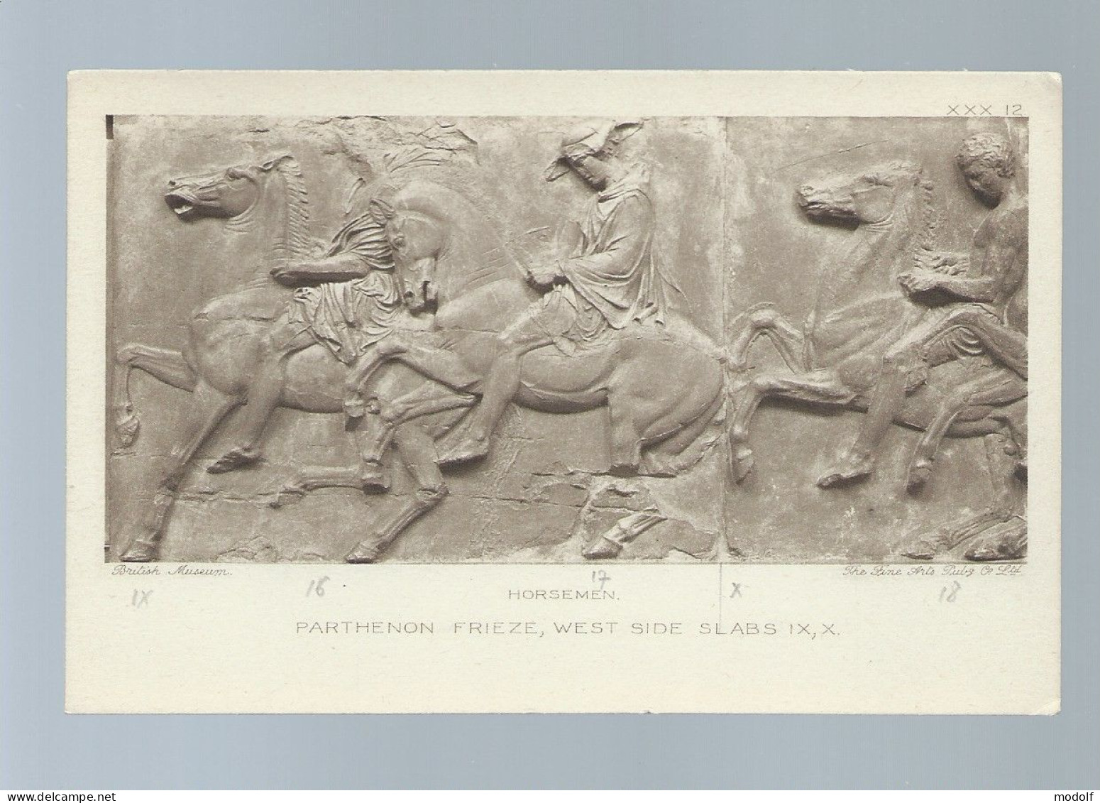 CPA - Arts - Sculptures - British Museum - Parthenon Frieze, West Side Slabs IX,X - Non Circulée - Sculptures