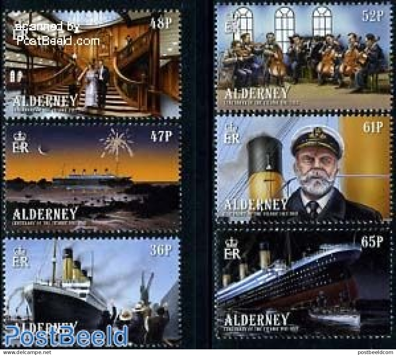 Alderney 2012 Titanic 6v, Mint NH, Performance Art - Transport - Music - Ships And Boats - Titanic - Musik