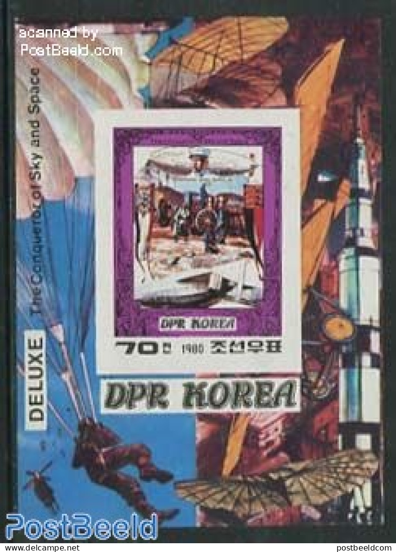 Korea, North 1980 Air Pioneers S/s Imperforated, Mint NH, Transport - Zeppelins - Zeppelins