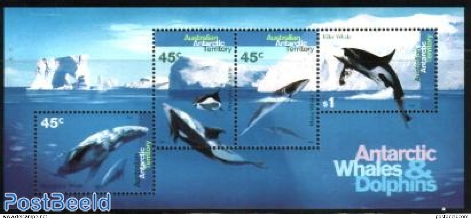 Australian Antarctic Territory 1995 Sea Mammals S/s, Mint NH, Nature - Sea Mammals - Andere & Zonder Classificatie