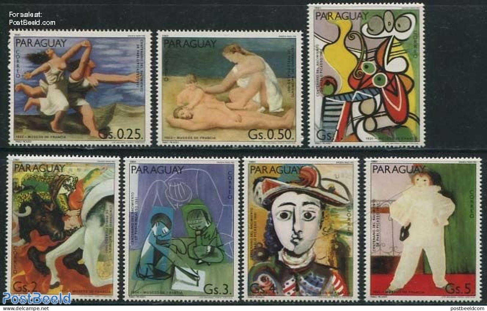 Paraguay 1981 Picasso 7v, Mint NH, Art - Modern Art (1850-present) - Pablo Picasso - Paintings - Paraguay