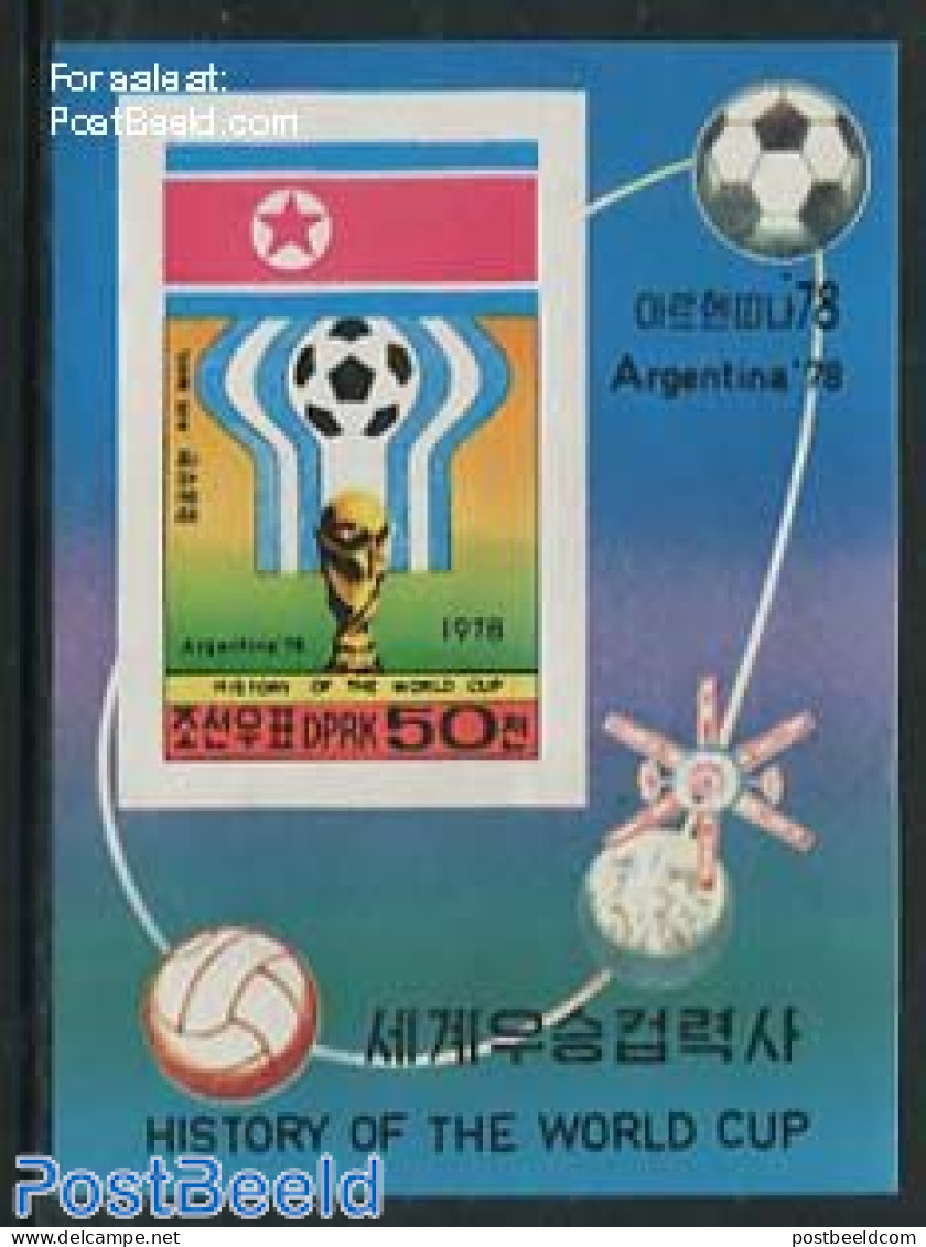 Korea, North 1978 World Cup Football, Argentina 1978 S/s, Imperforated, Mint NH, Sport - Football - Corée Du Nord
