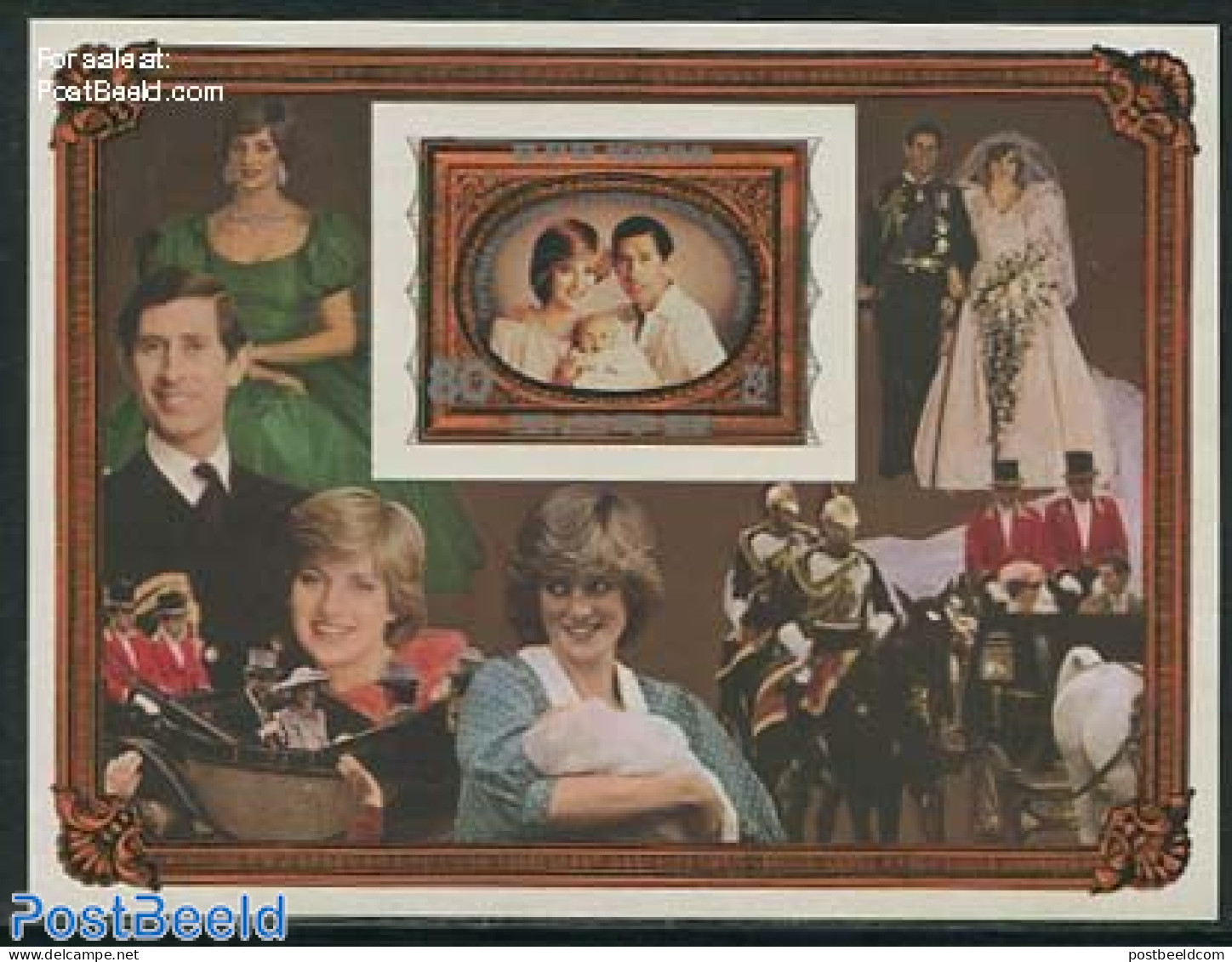 Korea, North 1982 Diana Wedding Anniversary S/s, Imperforated, Mint NH, History - Charles & Diana - Kings & Queens (Ro.. - Familles Royales