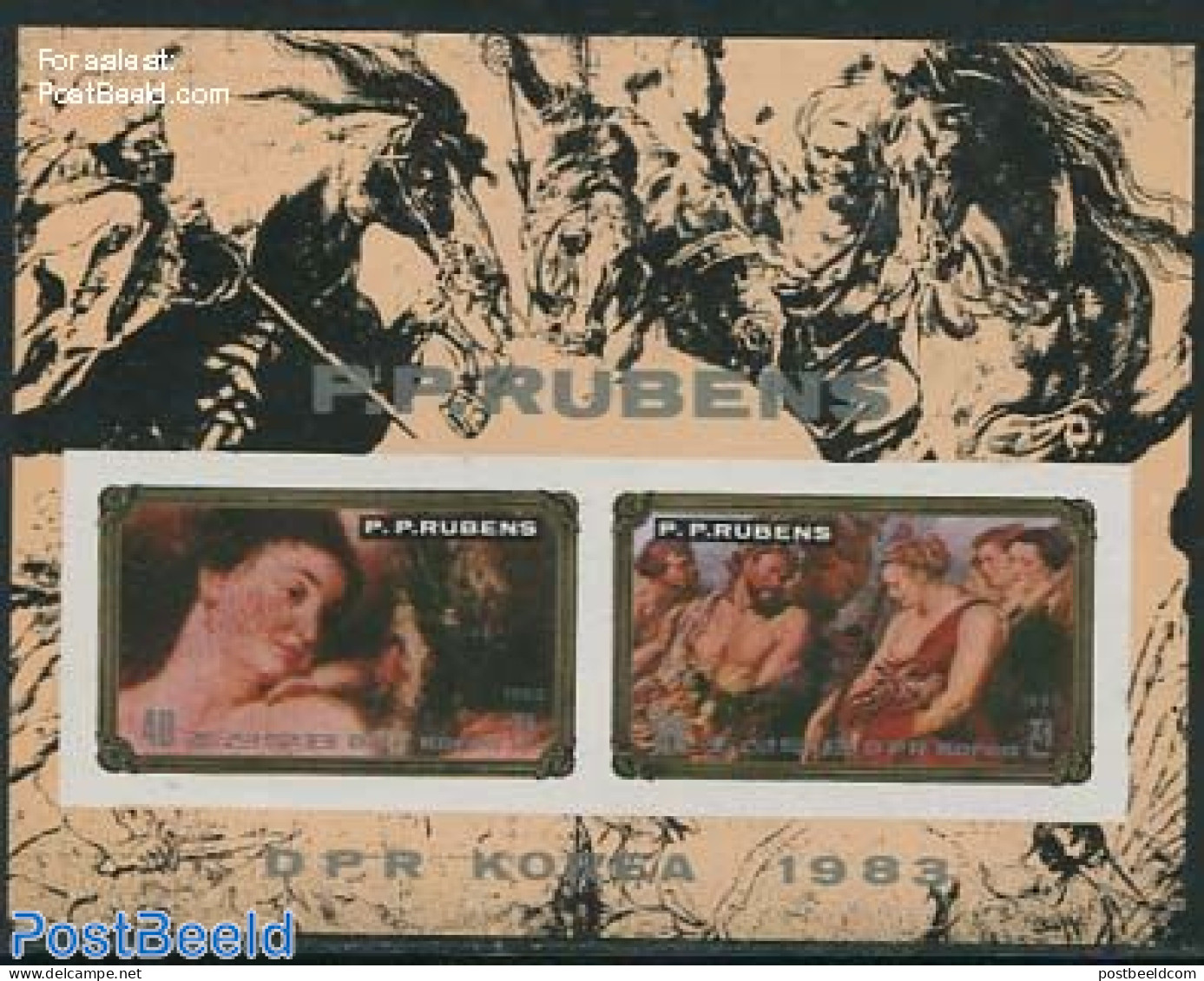 Korea, North 1983 Rubens Painting S/s, Imperforated, Mint NH, Paintings - Rubens - Corée Du Nord