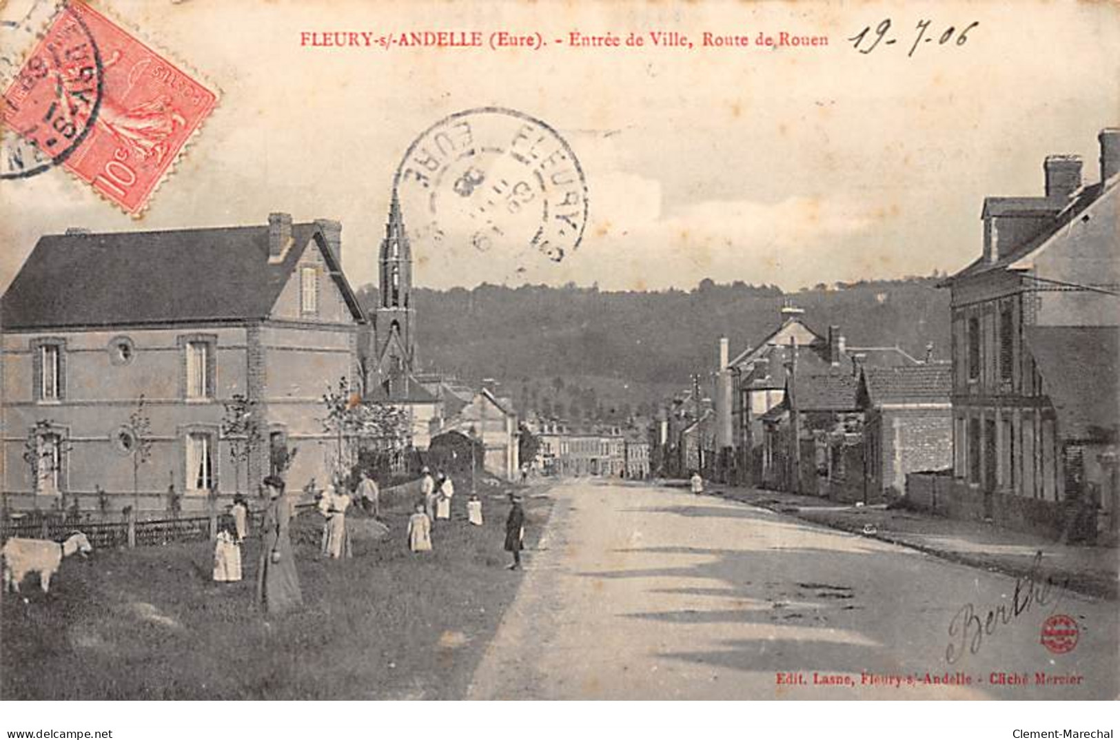 FLEURY SUR ANDELLE - Entrée De Ville, Route De Rouen - Très Bon état - Altri & Non Classificati