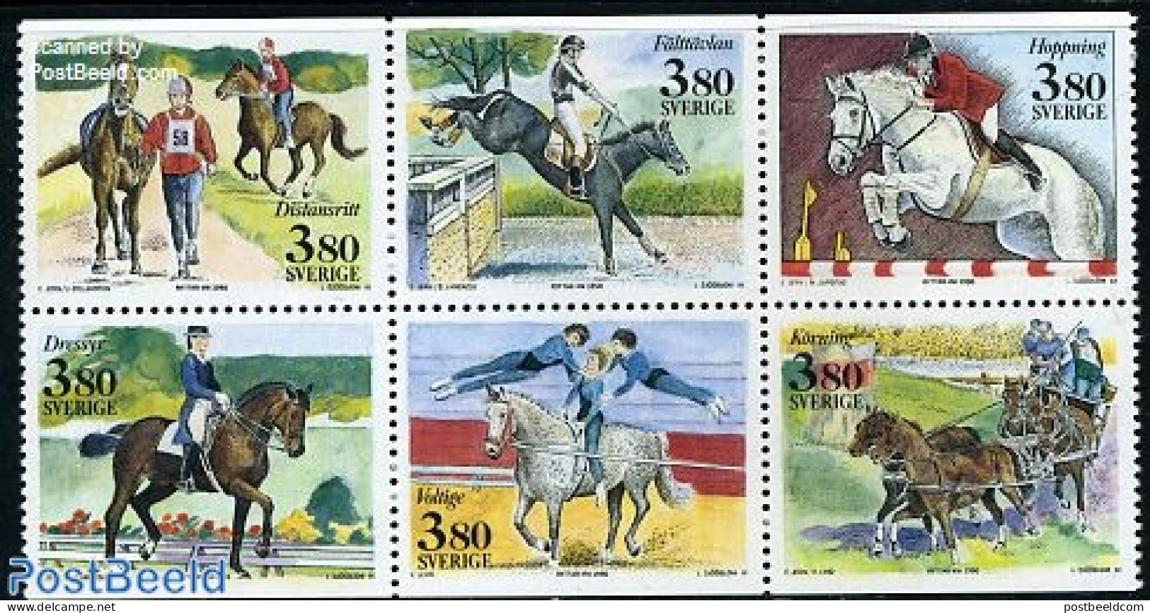 Sweden 1990 Horses 6v [++], Mint NH, Nature - Performance Art - Horses - Circus - Unused Stamps