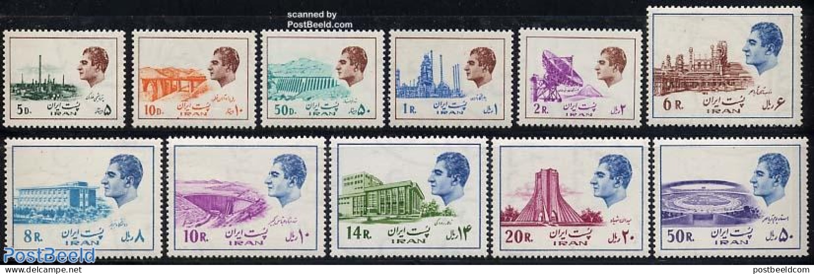 Iran/Persia 1974 Definitives 11v, Mint NH, Nature - Science - Sport - Various - Water, Dams & Falls - Telecommunicatio.. - Télécom