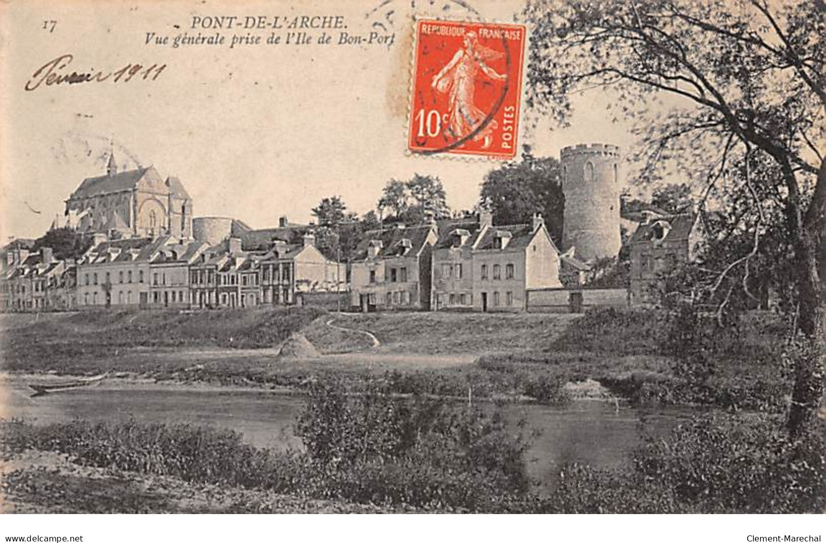 PONT DE L'ARCHE - Vue Générale Prise De L'Ile De Bon Port - Très Bon état - Pont-de-l'Arche