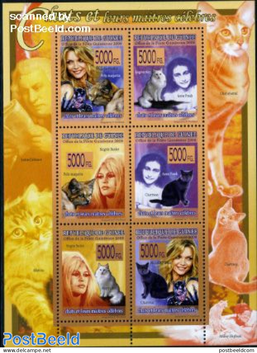 Guinea, Republic 2008 Cats 6v M/s, Mint NH, History - Nature - Performance Art - Netherlands & Dutch - World War II - .. - Géographie