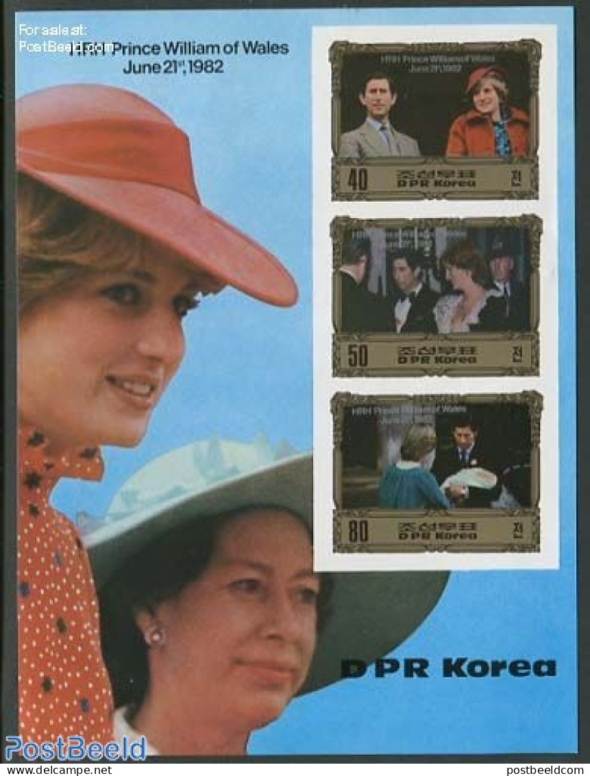 Korea, North 1982 Birth Of William S/s, Imperforated, Mint NH, History - Charles & Diana - Kings & Queens (Royalty) - Familles Royales
