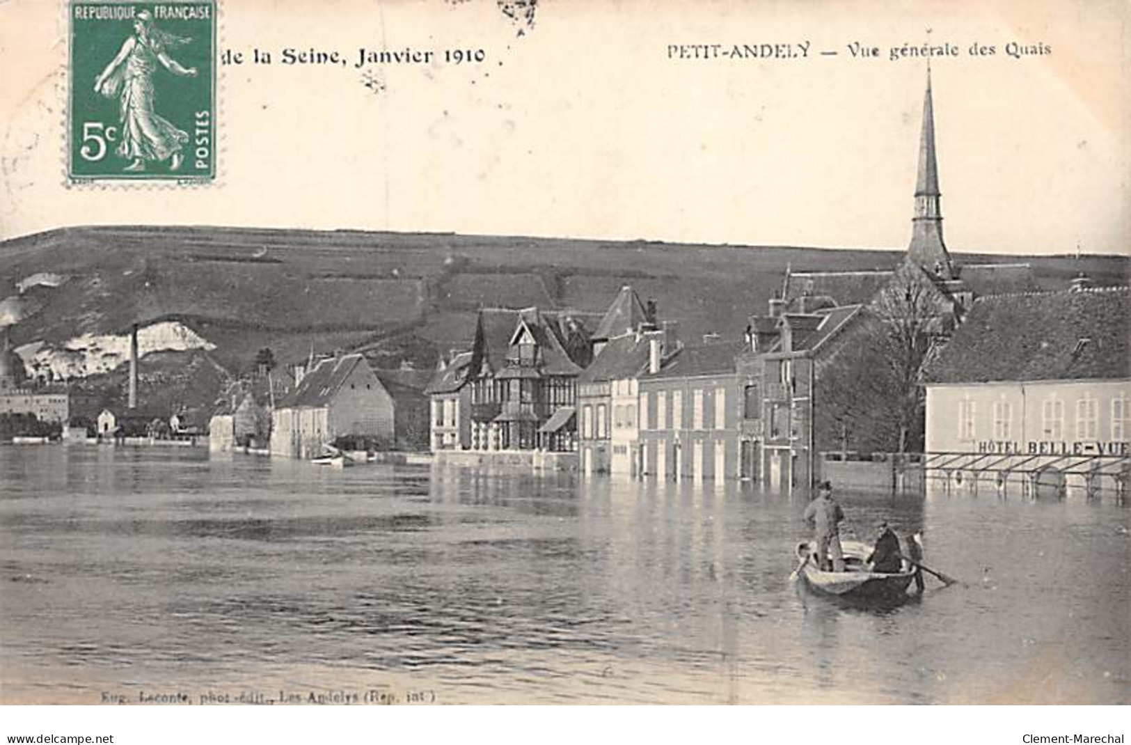 Crue De La Seine, Janvier 1910 - PETIT ANDELY - Vue Générale Des Quais - Très Bon état - Les Andelys