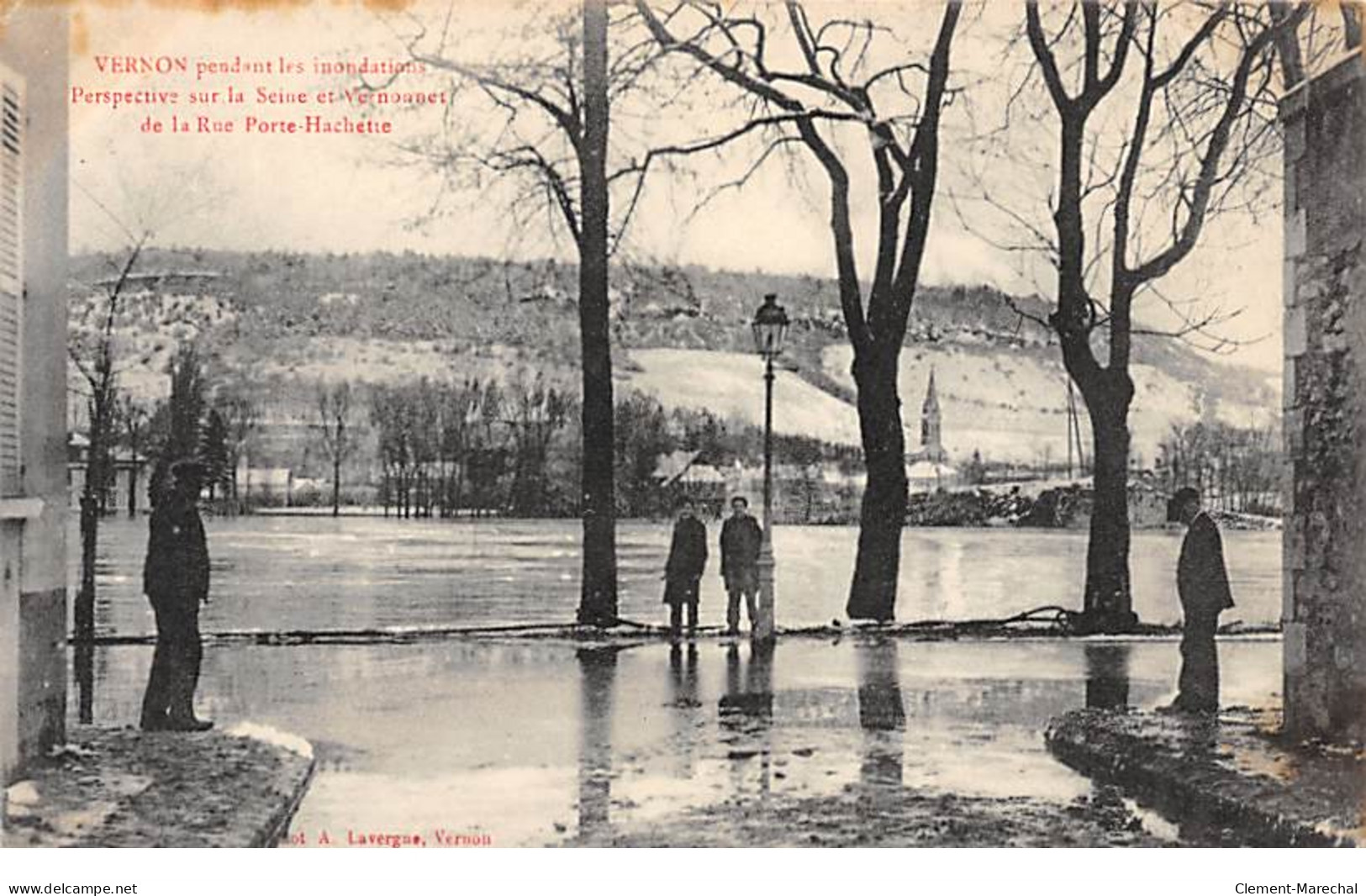 VERNON Pendant Les Inondations - Perspective Sur La Seine Et Vernonnet De La Rue Porte Hachette - Très Bon état - Vernon