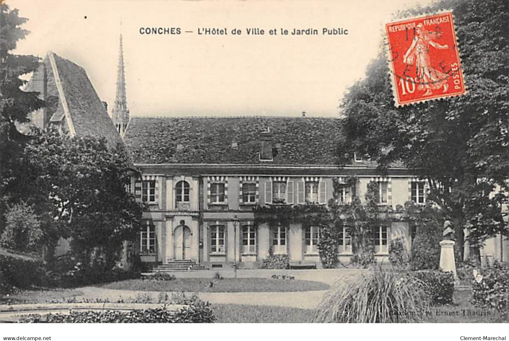 CONCHES - L'Hôtel De Ville Et Le Jardin Public - Très Bon état - Conches-en-Ouche