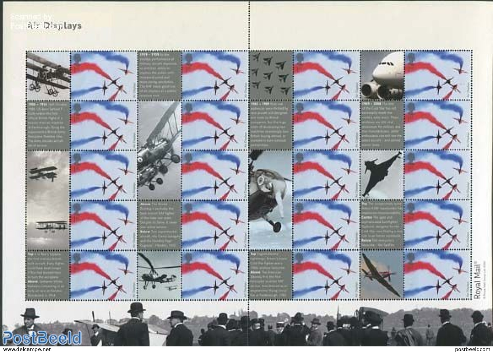 Great Britain 2008 Air Displays, Label Sheet, Mint NH, Transport - Aircraft & Aviation - Neufs