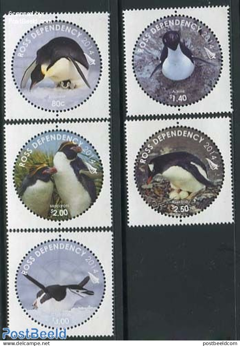 Ross Dependency 2014 Penguins 5v, Mint NH, Nature - Birds - Penguins - Autres & Non Classés